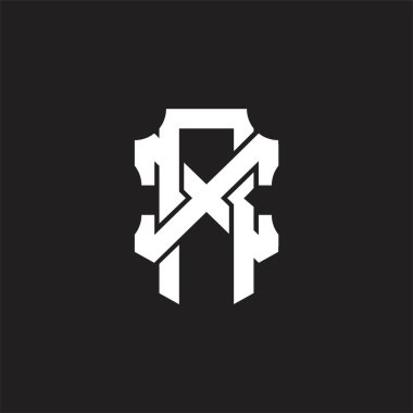 Üst üste binen biçim tasarım şablonlu RX Logo monogramı