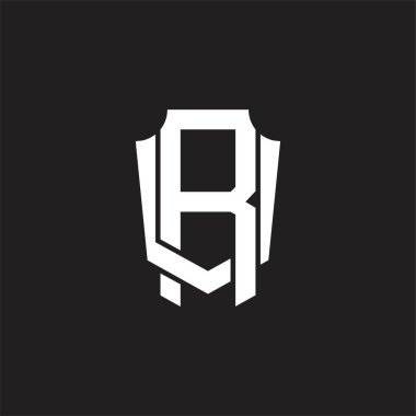Üst üste binen biçim tasarım şablonlu RV logo monogramı