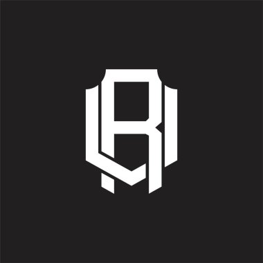 Üst üste binen biçim tasarım şablonlu RU Logo monogramı