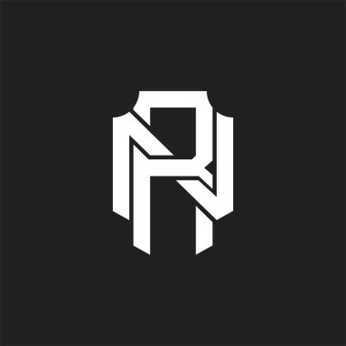 Üst üste binen biçim tasarım şablonlu RN Logo monogramı