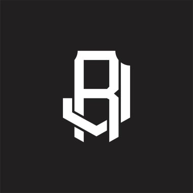 Üst üste binen biçim tasarım şablonu ile RJ Logo monogramı
