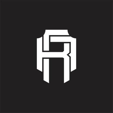 Üst üste binen biçim tasarım şablonlu RA logo monogramı