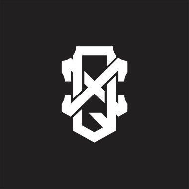 Üst üste binen biçim tasarım şablonlu QX Logo monogramı
