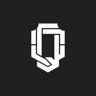 Üst üste binen biçim tasarım şablonlu QO Logo monogramı