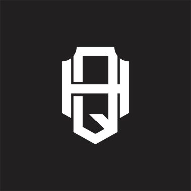 Üstüste binen biçim tasarım şablonu ile QH Logo monogramı