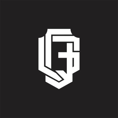 Üstüste binen biçim tasarım şablonlu QG Logo monogramı