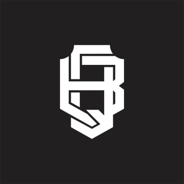 Üst üste binen biçim tasarım şablonlu QB Logo monogramı