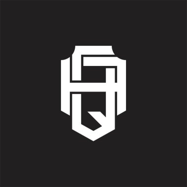 Üst üste binen biçim tasarım şablonlu QA logo monogramı