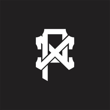 Üst üste binen biçim tasarım şablonlu PX Logo monogramı