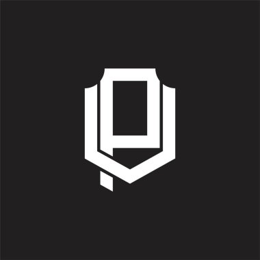 Üst üste binen biçim tasarım şablonlu PU Logo monogramı