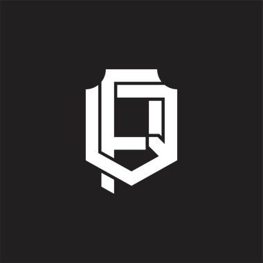 Üst üste binen biçim tasarım şablonlu PQ Logo monogramı