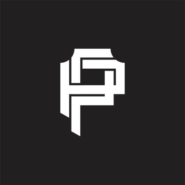 Üst üste binen biçim tasarım şablonlu PP Logo monogramı