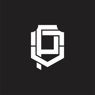 Üst üste binen biçim tasarım şablonlu PO Logo monogramı