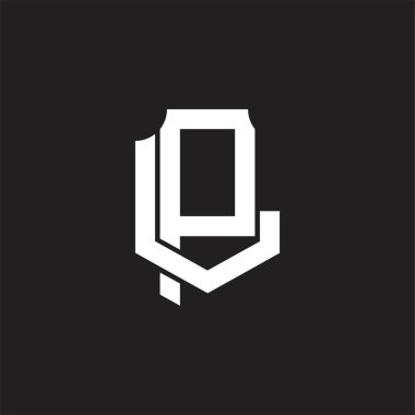 Üst üste binen biçim tasarım şablonlu PL Logo monogramı