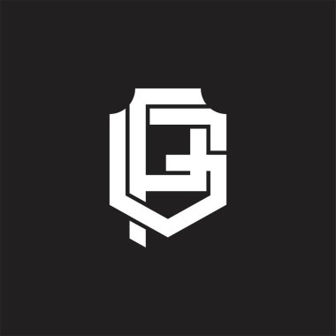 Üst üste binen biçim tasarım şablonlu PG Logo monogramı