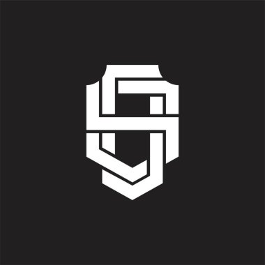 Üst üste binen biçim tasarım şablonlu OS logo monogramı