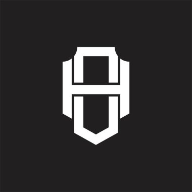 Üst üste binen stil dizayn şablonuna sahip OH logo monogramı