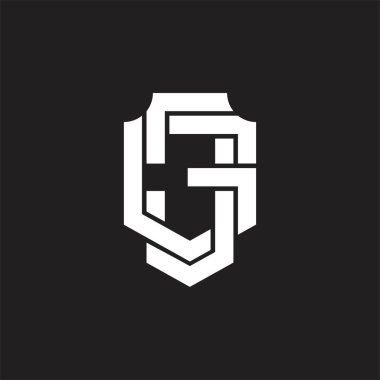 Üst üste binen biçim tasarım şablonlu OG logo monogramı