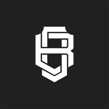 Üst üste binen biçim tasarım şablonlu OB logo monogramı