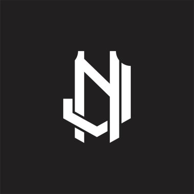 Üst üste binen biçim tasarım şablonu ile NJ Logo monogramı