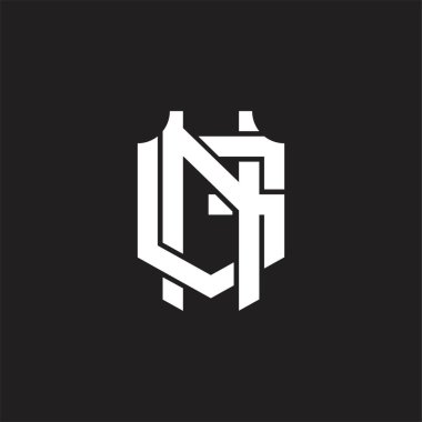 Üst üste binen biçim tasarım şablonlu NG logo monogramı