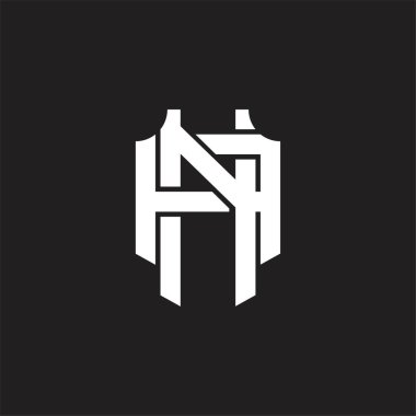 Üst üste binen biçim tasarım şablonlu NA Logo monogramı