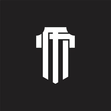 Üst üste binen biçim tasarım şablonlu MT Logo monogramı
