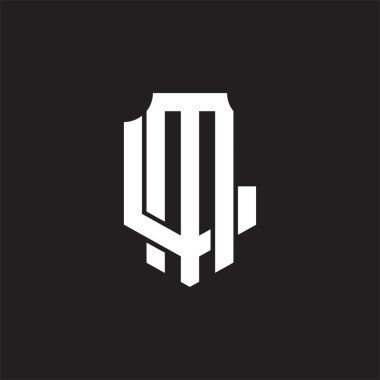 Üst üste binen biçim tasarım şablonlu ML Logo monogramı