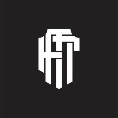 Üst üste binen biçim tasarım şablonlu MF Logo monogramı