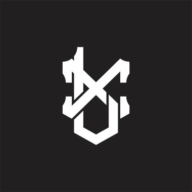 Üst üste binen biçim tasarım şablonlu LX Logo monogramı