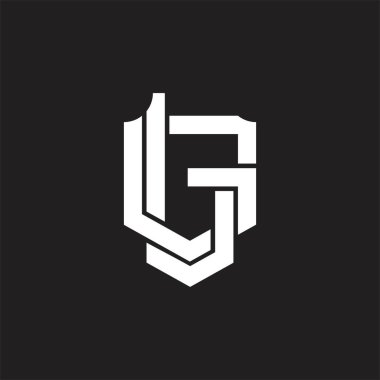Üst üste binen biçim tasarım şablonlu LG Logo monogramı