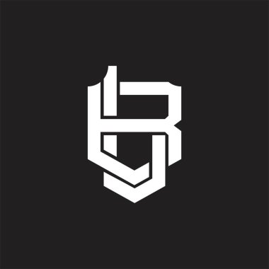 Üst üste binen biçim tasarım şablonlu LB Logo monogramı