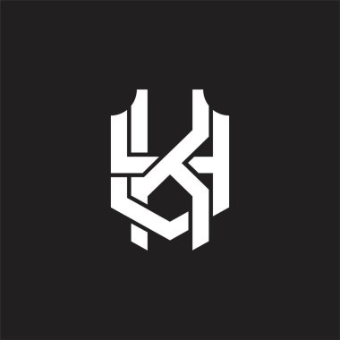 Üst üste binen biçim tasarım şablonu ile KY Logo monogramı