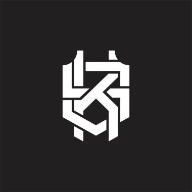 Üst üste binen biçim tasarım şablonu ile KS Logo monogramı
