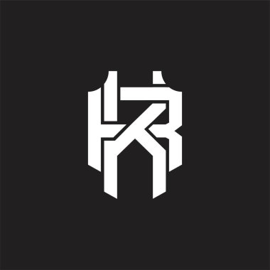 Üst üste binen biçim tasarım şablonu ile KR Logo monogramı