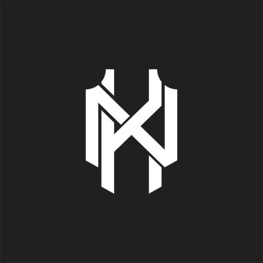 Üst üste binen biçim tasarım şablonu ile KN Logo monogramı
