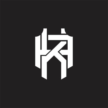Üst üste binen biçim tasarım şablonu ile KA Logo monogramı