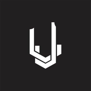 Üst üste binen biçim tasarım şablonu ile JL Logo monogramı