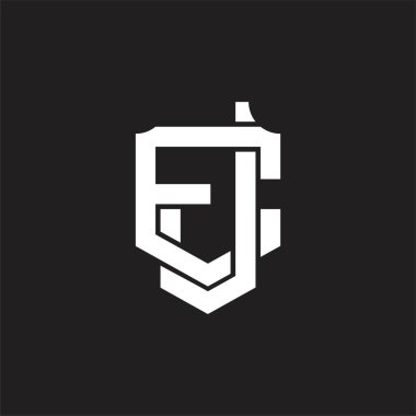 Üst üste binen biçim tasarım şablonlu JE Logo monogramı