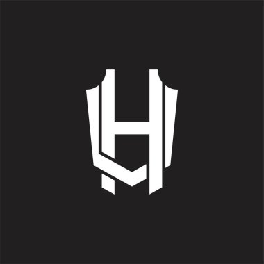 Üst üste binen biçim tasarım şablonlu HV logo monogramı