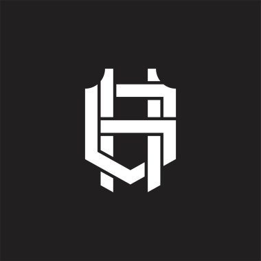 Üst üste binen biçim tasarım şablonlu HG logo monogramı