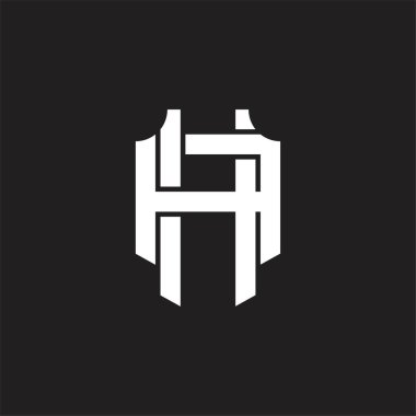 Üst üste binen biçim tasarım şablonlu HA logo monogramı