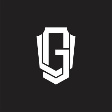 Üst üste binen biçim tasarım şablonlu GV logo monogramı