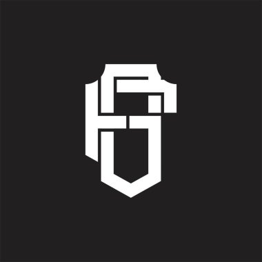 Üst üste binen biçim tasarım şablonu ile GF Logo monogramı