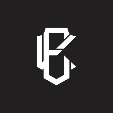 Üst üste binen biçim tasarım şablonu ile EK Logo monogramı