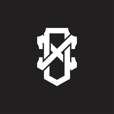 Üst üste binen biçim tasarım şablonlu DX Logo monogramı