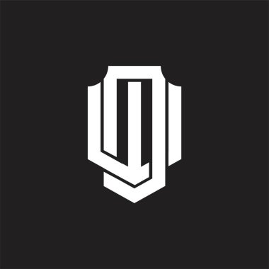 Üst üste binen biçim tasarım şablonlu DW Logo monogramı