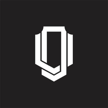 Üst üste binen biçim tasarım şablonlu DU Logo monogramı