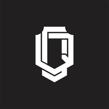 Üst üste binen biçim tasarım şablonlu DQ Logo monogramı