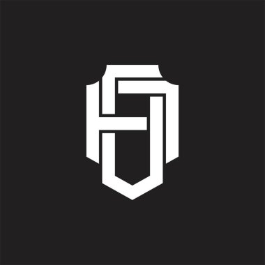 Üst üste binen biçim tasarım şablonlu DA Logo monogramı